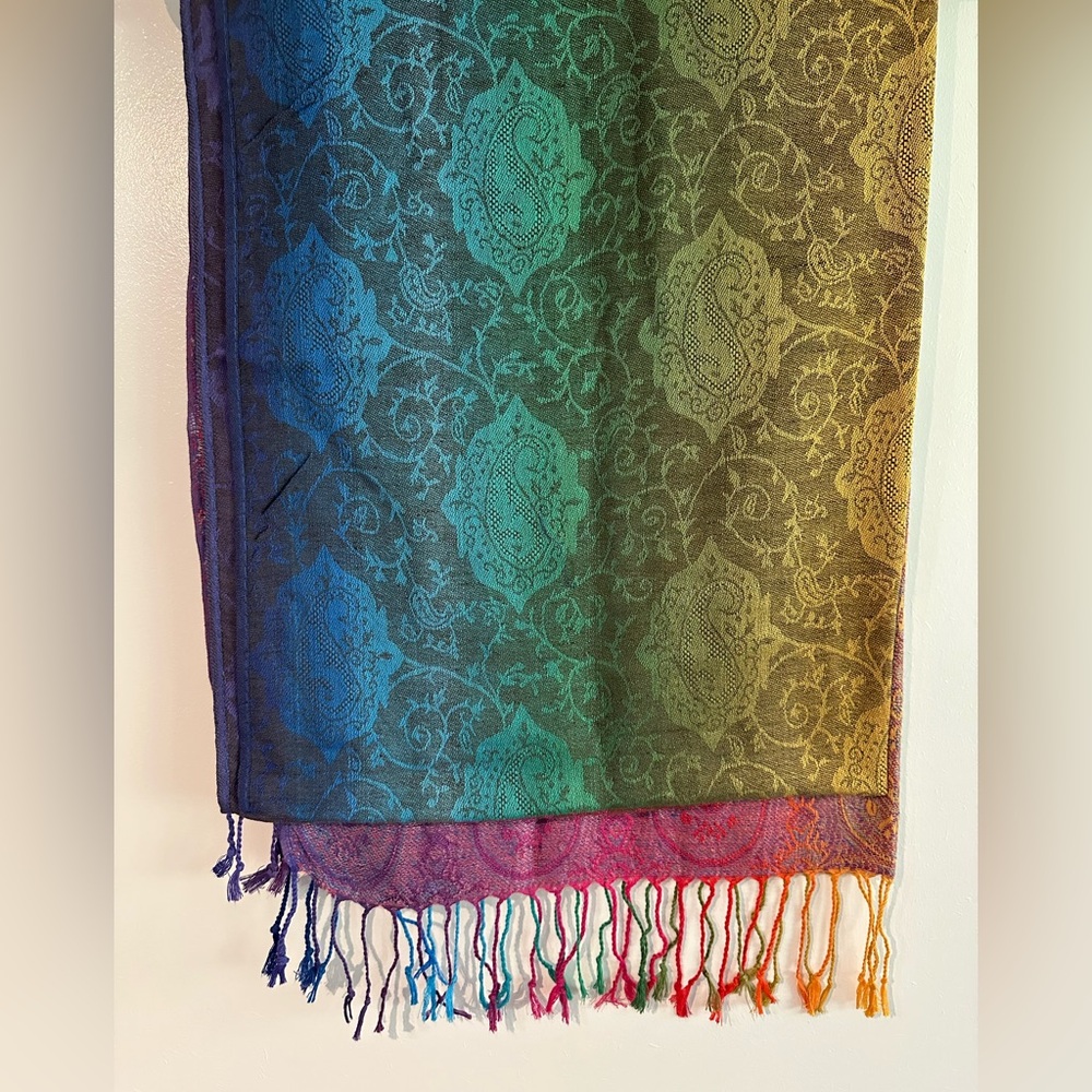 Pashmina Vibrant Paisley Cashmere Scarf